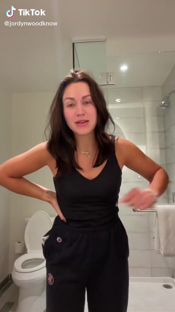 Jordyn Woodruff in bathroom…